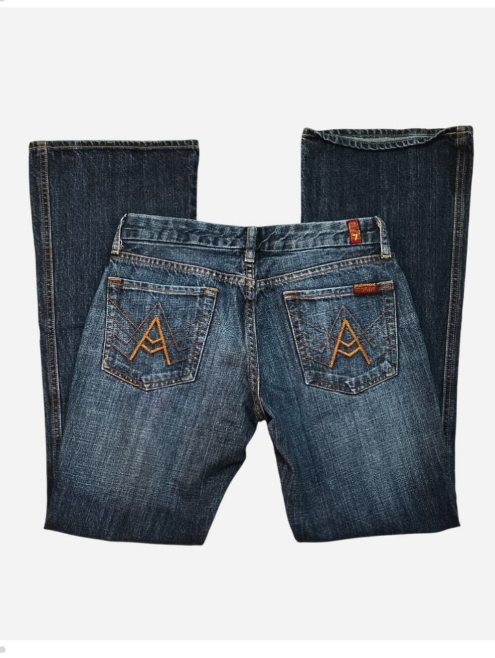 Vintage Y2K 7 For All Mankind A Pocket Jeans Women's 27 Retro Embroidered Boho